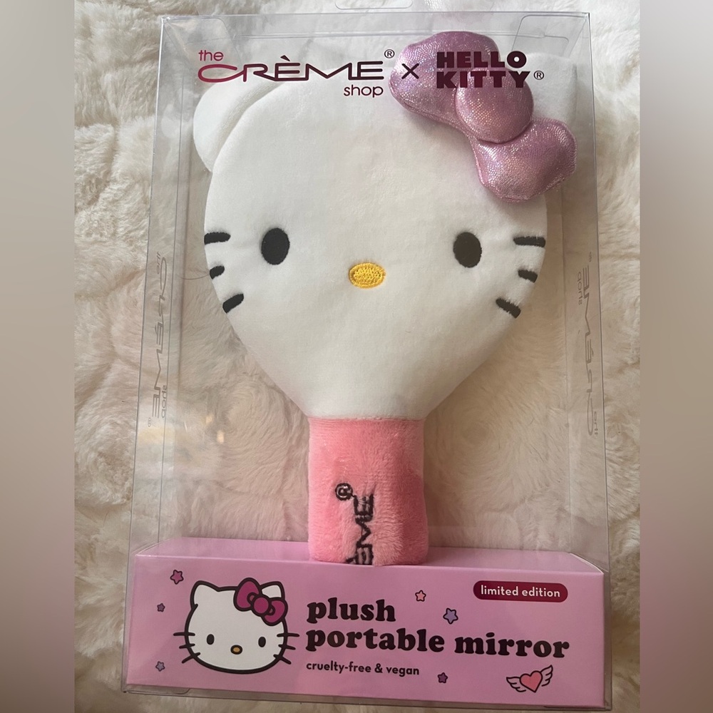 Hello kitty plush portable mirror